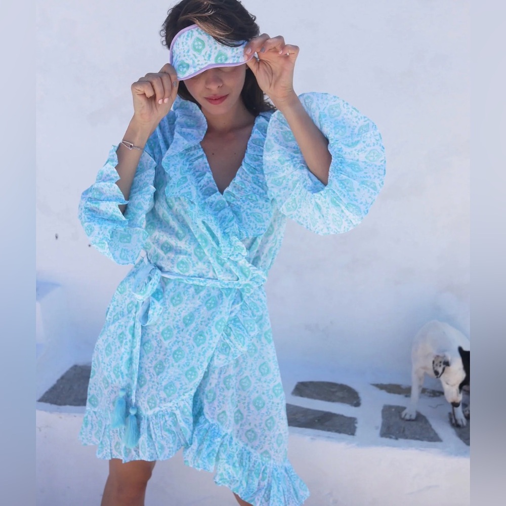 BUGGY SHORT NÁNI ROBE IN QUATREFOIL SEAGLASS - XS/S - NWT - Picture 2 of 9
